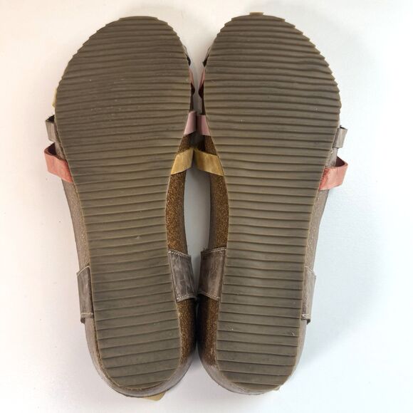 Inter Bios Sandals Strappy Footbed Comfort Multi Color Wedge Sz 40 / 9 - Picture 7 of 9